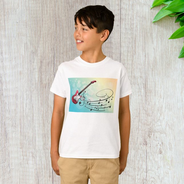 Camiseta Notas Musicais de Violão Elétrico (Criador carregado)