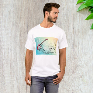 Camiseta Notas Musicais de Violão Elétrico