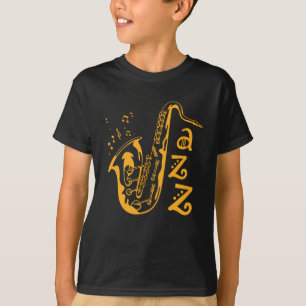 Camiseta Notas Musicais do Jazz Player da Saxofone