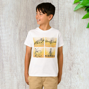 Camiseta Notas Musicais Explodem Abstrato