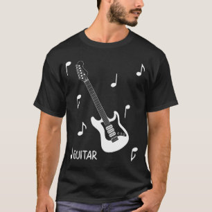 Camiseta Notas Musicais Guitarra Elétrica