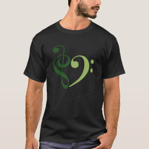 Camiseta Notas Musicais Onduladas Pessoal Florestal e Musgo