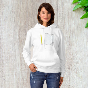 Camiseta Notepad E Lápcias Hoodie