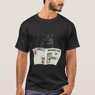 Camiseta Notícias de jornal Notícias de última hora Gato pr