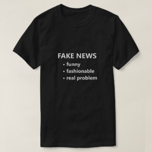 Camiseta Notícias Falso Engraçado Problema Real Fashionável
