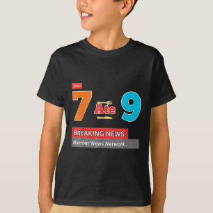 Camiseta Notícias Quentes 7 Comeu 9 Piada de Matemática Eng