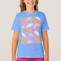 Camiseta Noturna Céu Estrelado com Nuvens e Lua So