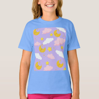 Camiseta Noturna Céu Estrelado com Nuvens e Lua So