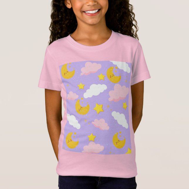 Camiseta Noturna Céu Estrelado & Nuvens da Lua Son (Frente)