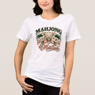 Camiseta Noturna de Jogo de Mahjong e Martinis par
