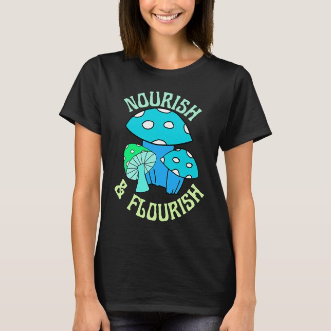 Camiseta Nourish & Flourish Trippy Psychedelic Aesthetic Mu (Frente)