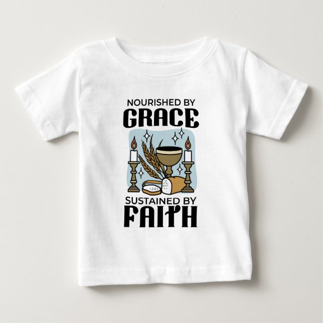 Camiseta Nourished by Grace, Sustained by Faith Design (Frente)