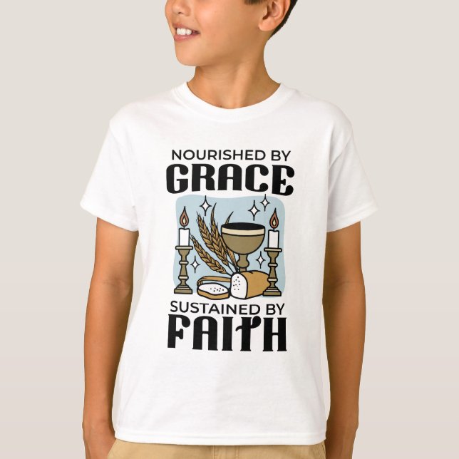 Camiseta Nourished by Grace, Sustained by Faith Design (Frente)