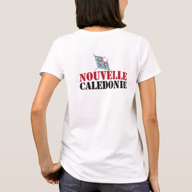 Camiseta Nouvelle-Calédonie, raie manta, tribal océanien (Verso)