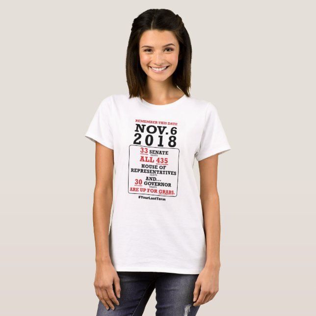 Camiseta Nov.6, 2018 - vote-os para fora (Frente Completa)