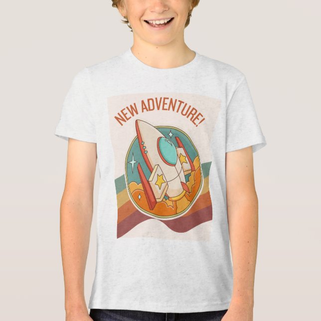 Camiseta nova aventura em foguetes (Frente)
