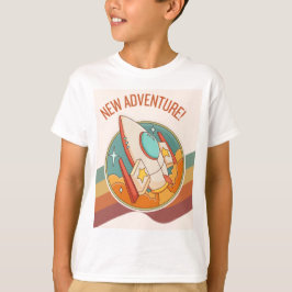 Camiseta nova aventura em foguetes