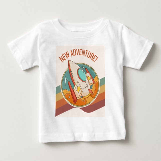 Camiseta nova aventura em foguetes (Frente)