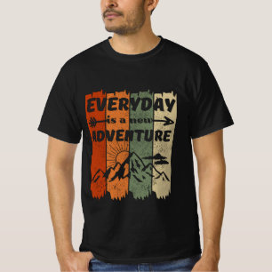 Camiseta Nova aventura para amantes de caminhada retro-mont