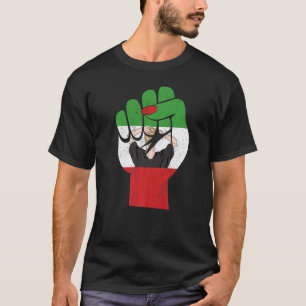 Camiseta Nova Bandeira Iraniana com Garota Punho Feminino A