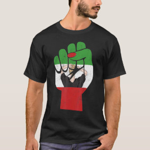 Camiseta Nova bandeira Iraniana com Menina Punheta Mulher A