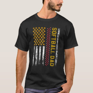 Camiseta Nova Bandeira Pai Softoball Pai Americana da Prime