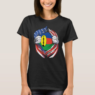 Camiseta Nova Caledônia Bandeira Americana Orgulhosa do Meu