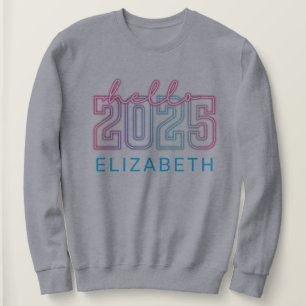 Camiseta Nova Cinza 2025 Vibes, Retro Neon