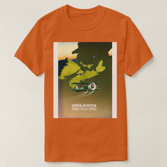 Camiseta Nova Escócia Canadá - viagem mapa (Frente do Design)