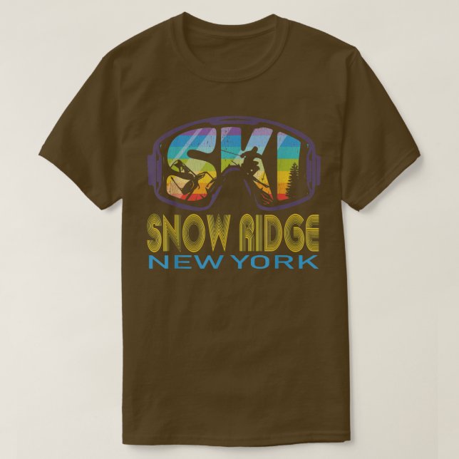 Camiseta Nova Férias de Esqui da Corrente de Neve (Frente do Design)