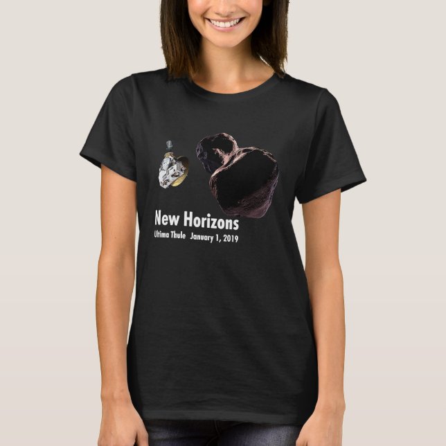 Camiseta Nova Horizonte - Exploração Espacial da Missão Típ (Frente)