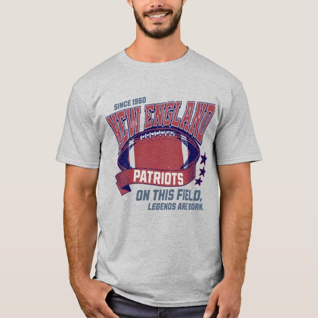 Camiseta Nova Inglaterra Futebol Est 1960 - Fã de Dia de Jo (Frente)