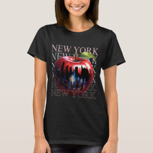 Camiseta Nova Iorque, a Grande Fruta da Maçã Silhouette
