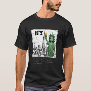 Camiseta Nova Iorque Baby Estátua da Liberdade Skyline Sket