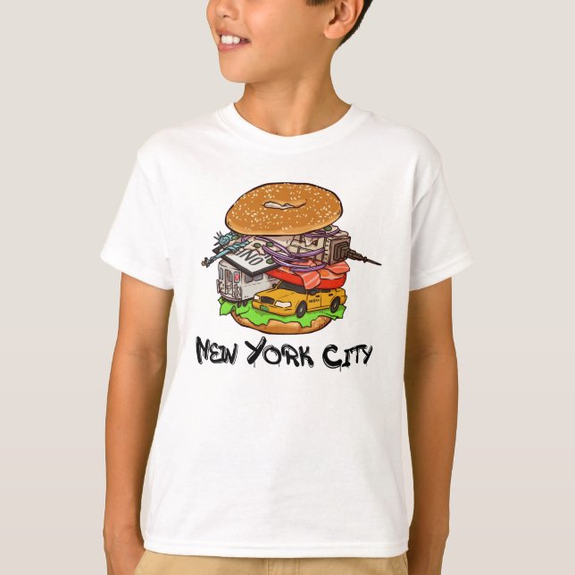 Camiseta Nova Iorque Bagel com tudo NYC (Frente)