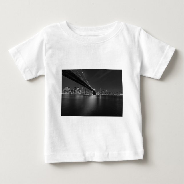 Camiseta Nova Iorque Branco preto - Skyline (Frente)