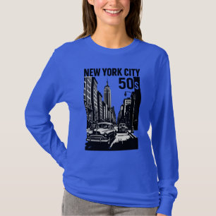 Camiseta Nova Iorque - Camisa-T Retrorna-50 Vintage.