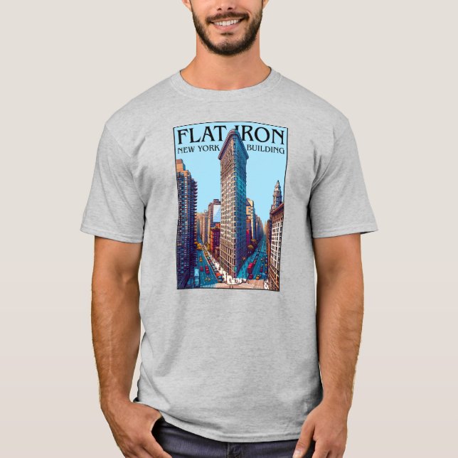 Camiseta Nova Iorque de Construção de Ferro Plano (Frente)