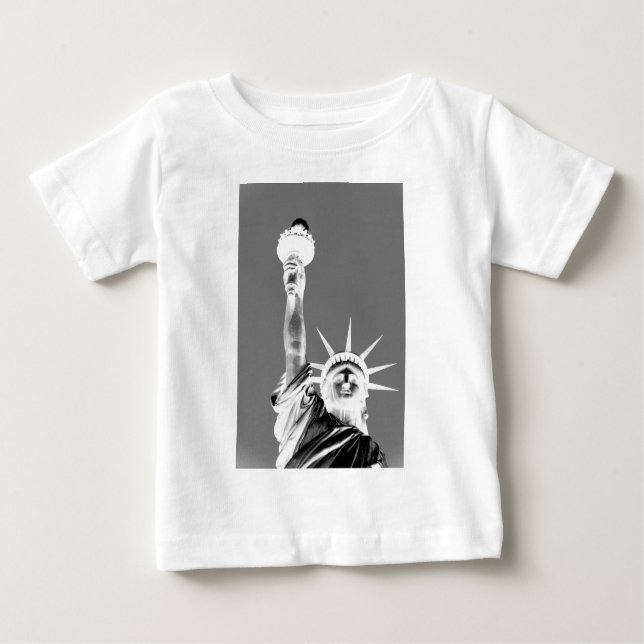 Camiseta Nova Iorque de Lei Branca e Preta da Liberdade (Frente)