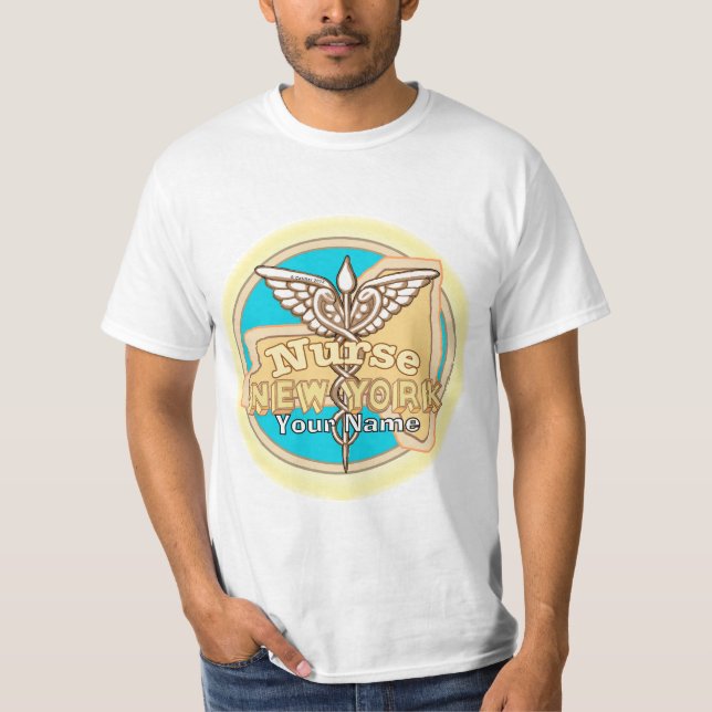 Camiseta Nova Iorque Enfermeira Caduceu  (Frente)