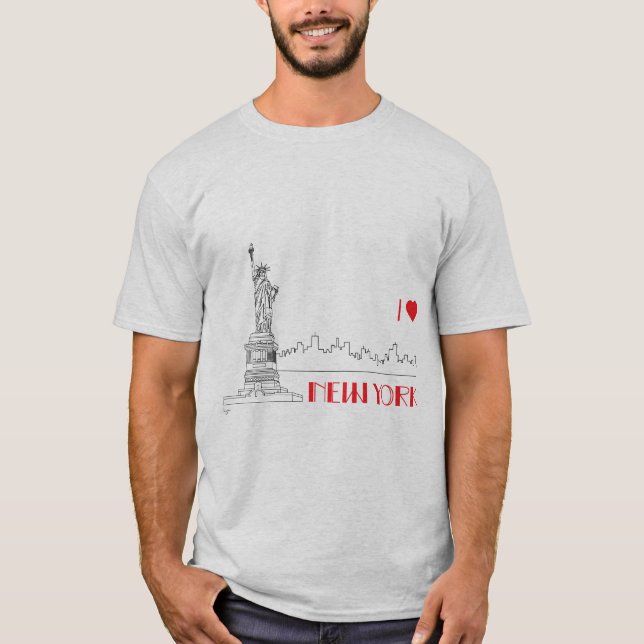 Camiseta Nova Iorque, Eu Coração, Legal Estátua da Liberdad (Frente)
