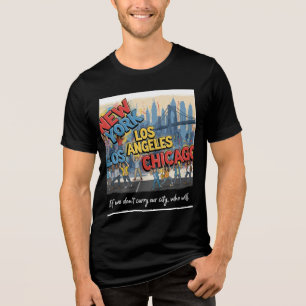 Camiseta Nova Iorque Los Angeles Chicago - Carregar Nossa C