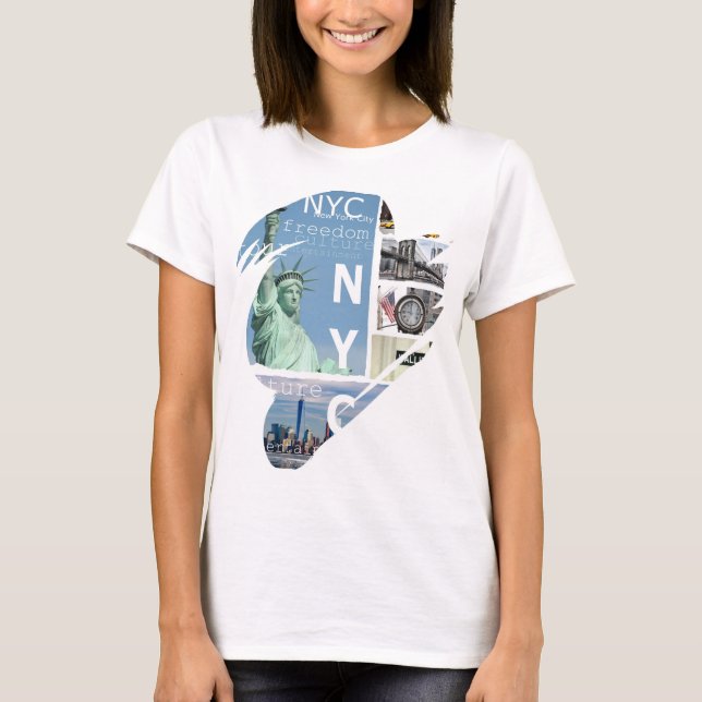 Camiseta Nova Iorque Manhattan Nyc Liberty Statue Modern (Frente)