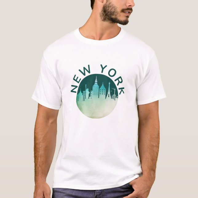 Camiseta Nova Iorque Minimalista Verde (Frente)