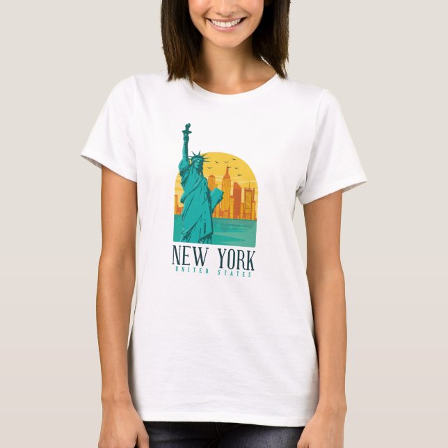 Camiseta Nova Iorque, NYC Skyline (Frente)