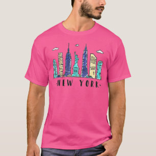 Camiseta Nova Iorque NYC Skyline NY Watercolor Souvenir G