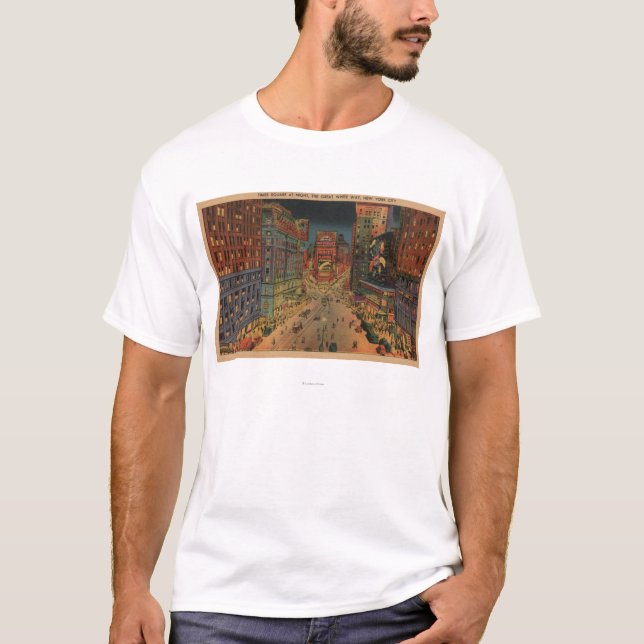Camiseta Nova Iorque, opinião de NYNight do Times Square (Frente)