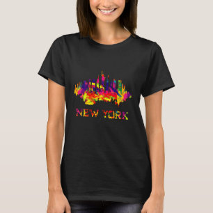 Camiseta Nova Iorque skyline brilhante colorido