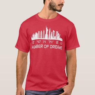 Camiseta Nova Iorque Skyline GPS Coordena Manhattan