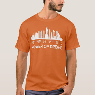 Camiseta Nova Iorque Skyline GPS Coordena Manhattan